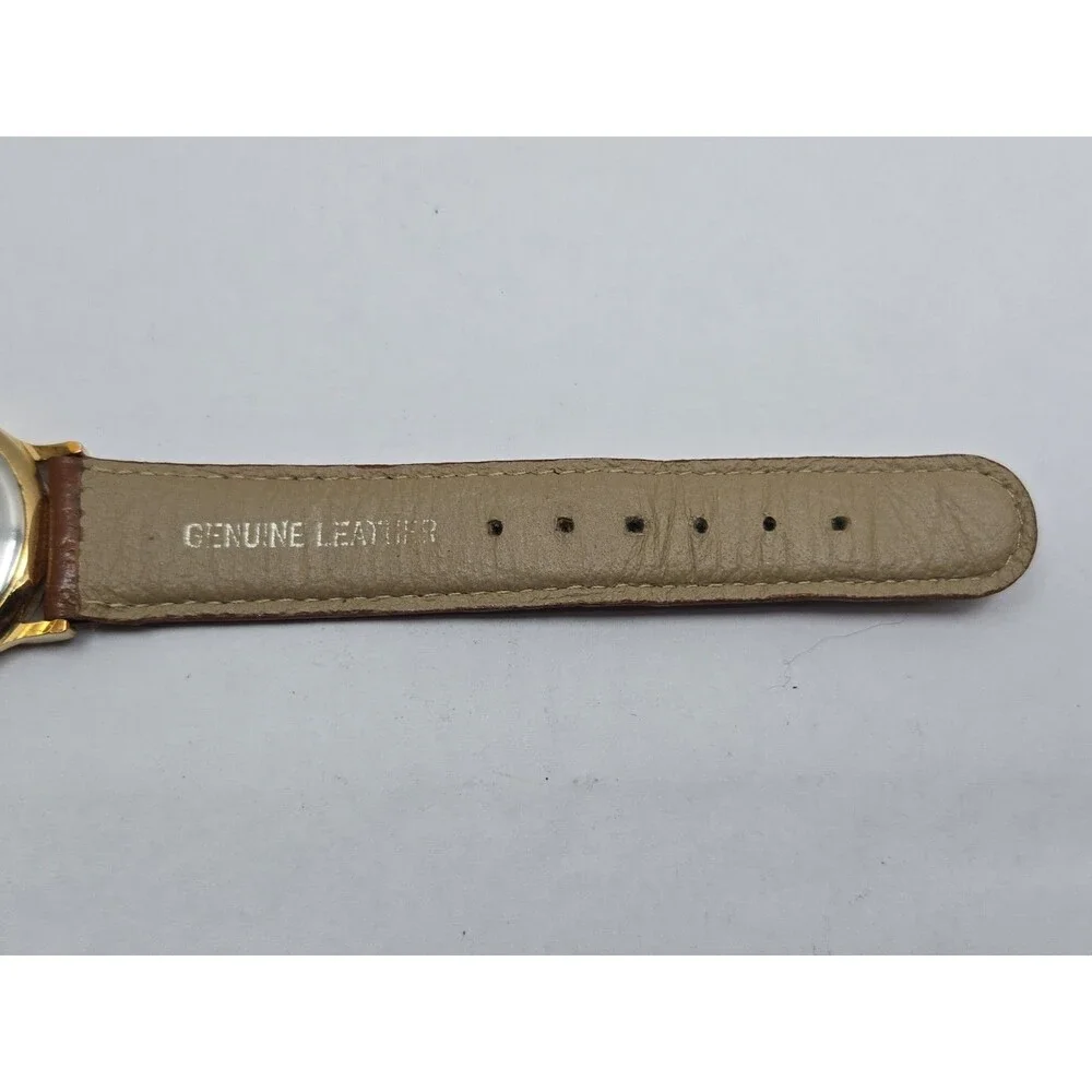 Vintage Raffles Hotel Singapore L'Orelogg 34mm Quartz Watch Leather New Battery